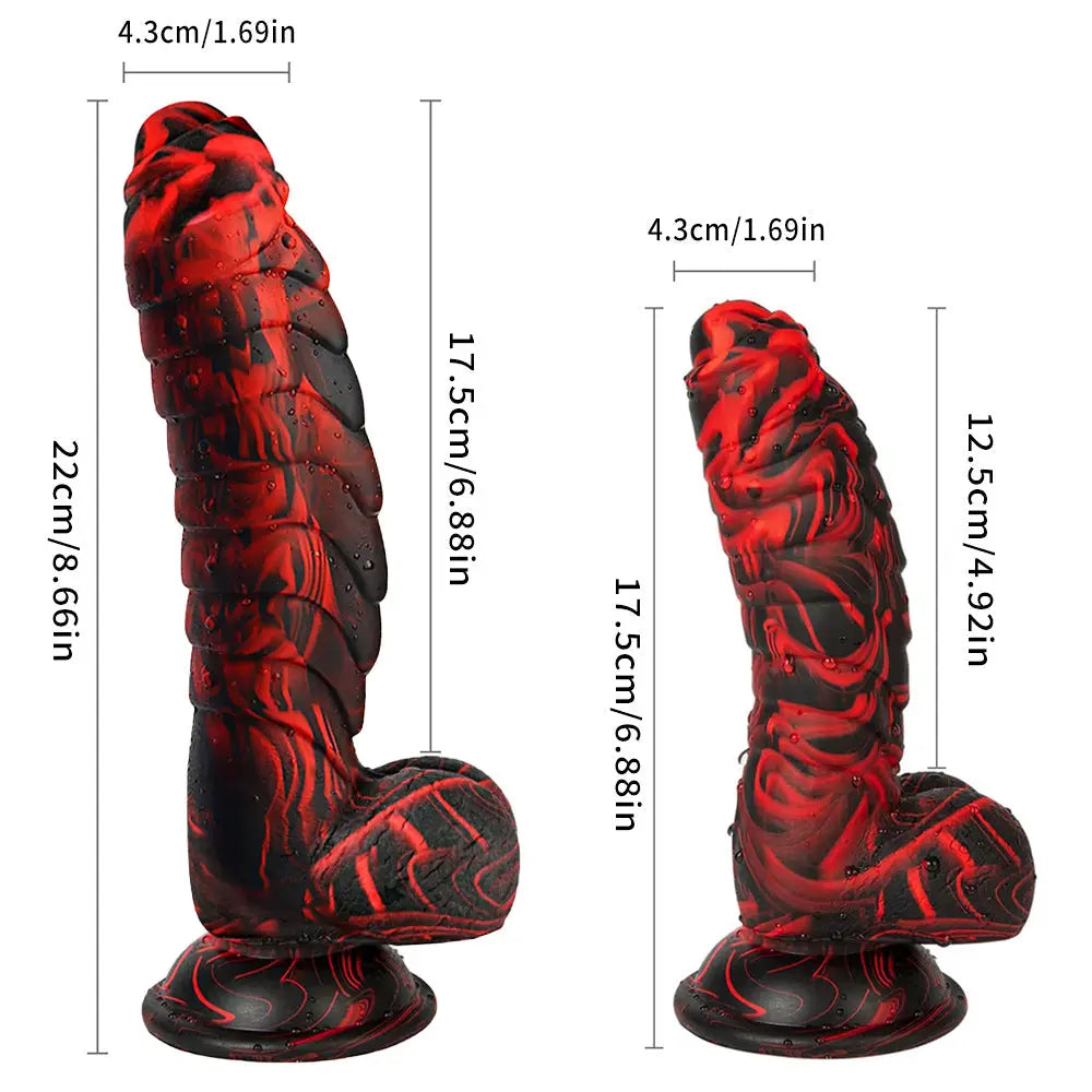 Couple's World Mixed Color Alien Dinosaur Scales Simulation Dildo Women's Liquid Silicone Dild Sexy Masturbator - buysextoyth