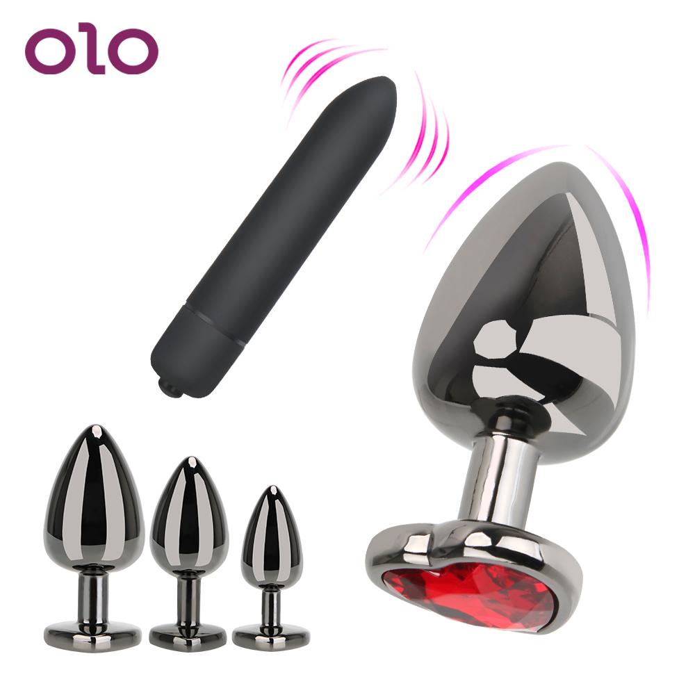 OLO S/M/L Butt Plug Bullet Vibrator Prostate Massager Multispeed Anal Plug Couple Anus Dilator Sex Toys for Men Women - buysextoyth