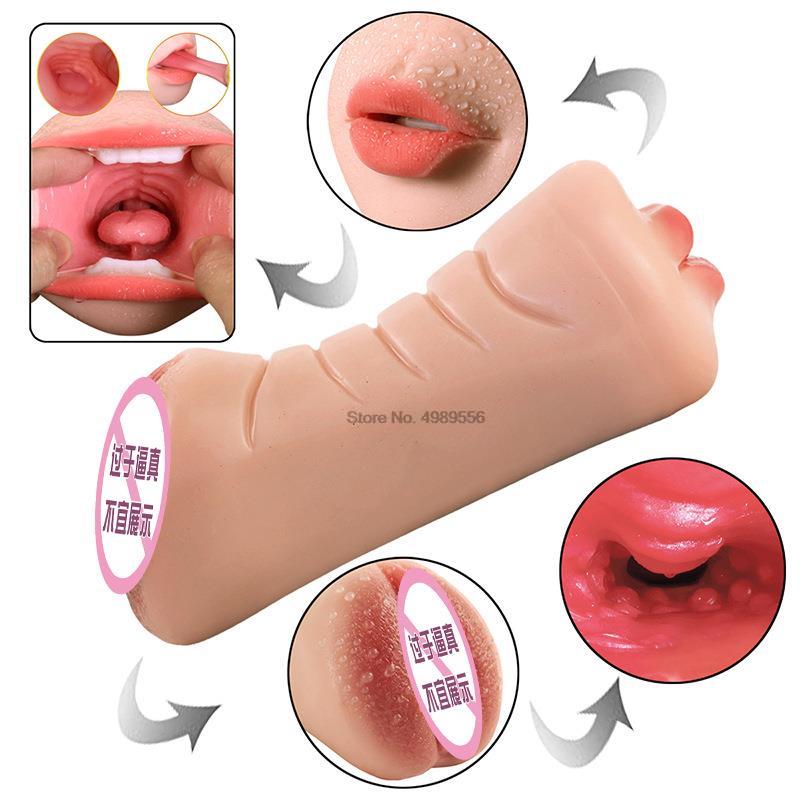 นุ่มลิ้นซิลิโคนผู้ชายช่องคลอดเพศของเล่นพ็อกเก็ตหีชาย Oral Masturbation อุปกรณ์สำหรับผู้ใหญ่ผู้ชาย3D Masturbation ของเล่นผู้ใหญ่ - buysextoyth