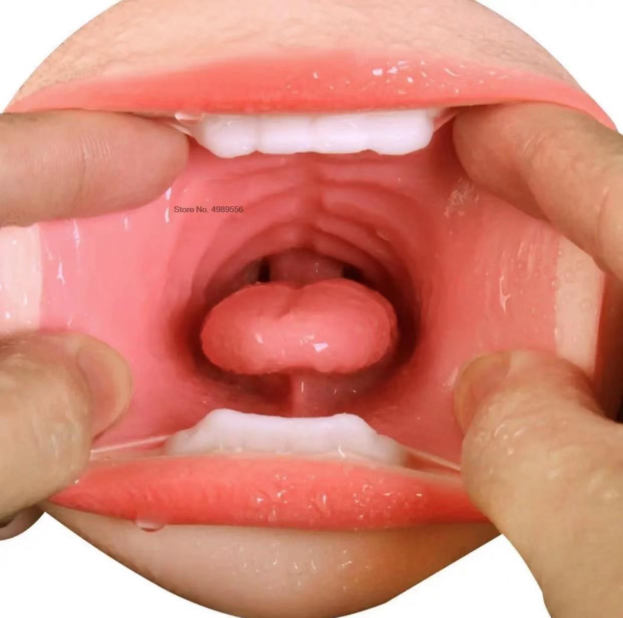 นุ่มลิ้นซิลิโคนผู้ชายช่องคลอดเพศของเล่นพ็อกเก็ตหีชาย Oral Masturbation อุปกรณ์สำหรับผู้ใหญ่ผู้ชาย3D Masturbation ของเล่นผู้ใหญ่ - buysextoyth