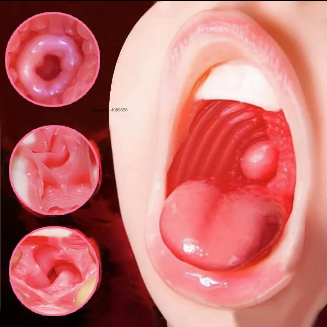 นุ่มลิ้นซิลิโคนผู้ชายช่องคลอดเพศของเล่นพ็อกเก็ตหีชาย Oral Masturbation อุปกรณ์สำหรับผู้ใหญ่ผู้ชาย3D Masturbation ของเล่นผู้ใหญ่ - buysextoyth