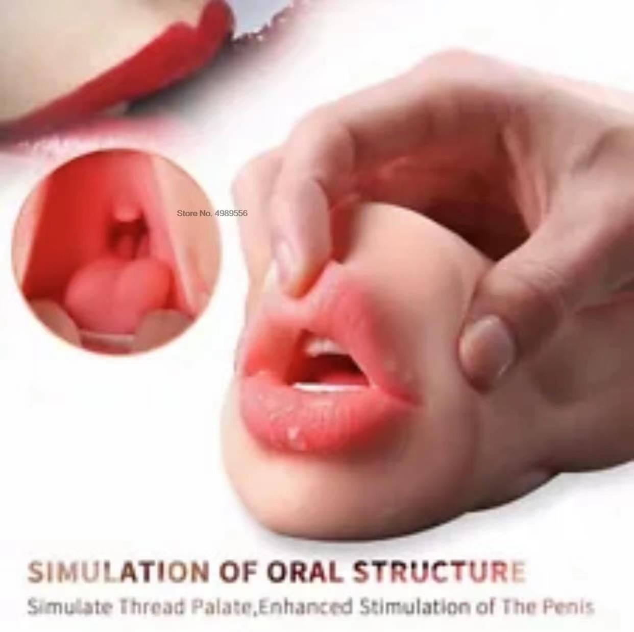 นุ่มลิ้นซิลิโคนผู้ชายช่องคลอดเพศของเล่นพ็อกเก็ตหีชาย Oral Masturbation อุปกรณ์สำหรับผู้ใหญ่ผู้ชาย3D Masturbation ของเล่นผู้ใหญ่ - buysextoyth