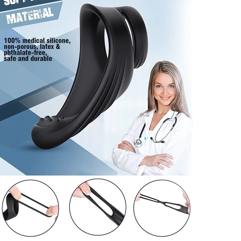 Penian แหวนชายแหวนคู่แหวน Delay Ejaculation Scrotum ผูกแหวนล็อคเซ็กซ์ทอยสำหรับชาย Erection นวดต่อมลูกหมาก - buysextoyth