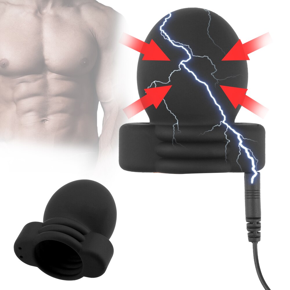Penis Electro Stimulator Sex Toys for Men Male Masturbation Delay Training Electric Shock Therapy Penis Massage Glans Trainer - buysextoyth