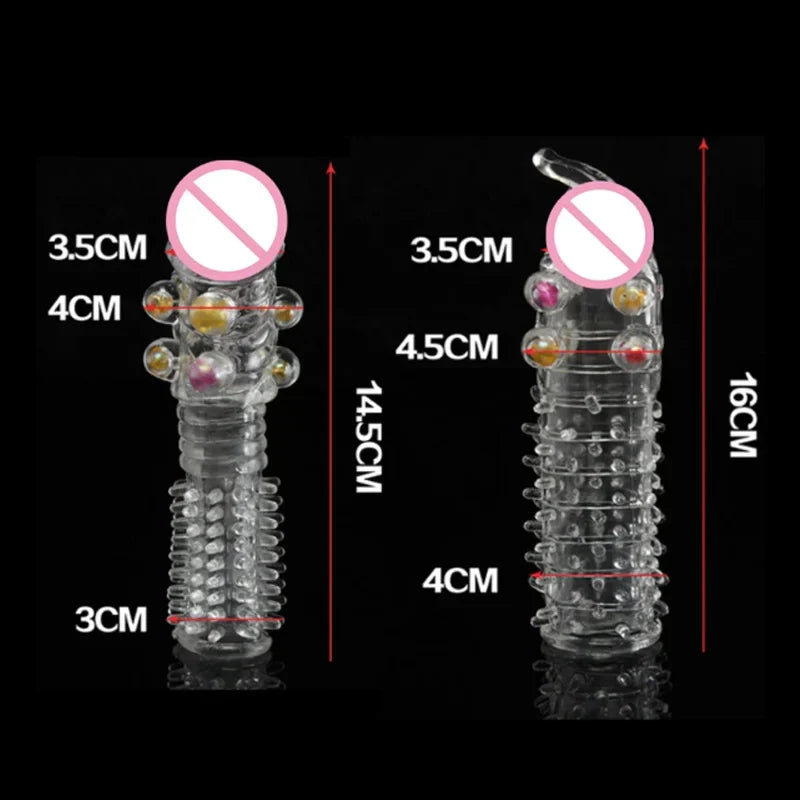 Penis Extender Sleeve Reusable Condoms Penis Enhancer Delay Ejaculation Sex Toys for Men Adult Lock Sperm Cock Ring Sex Shop - buysextoyth