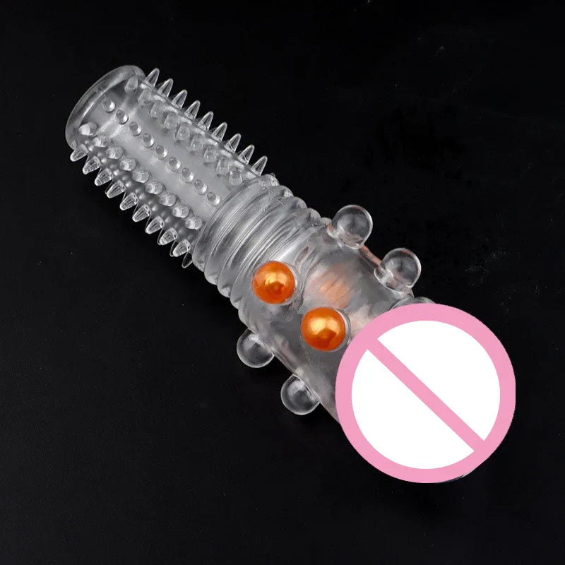Penis Extender Sleeve Reusable Condoms Penis Enhancer Delay Ejaculation Sex Toys for Men Adult Lock Sperm Cock Ring Sex Shop - buysextoyth