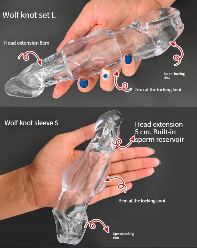 Penis Extension Sleeve Extender 5-8cm Reusable Condoms Soft Delay Ejaculation Penis Extender Dick Sleeve Adult Sex Toys for Men - buysextoyth