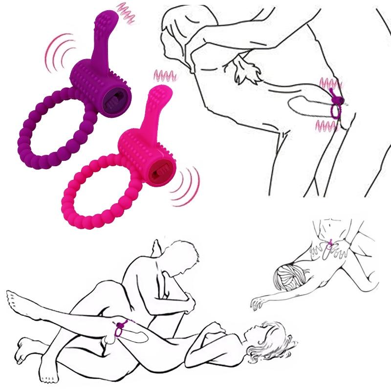 Penis Ring Cock Intense Clit Stimulation Silicone Tongue Vibrator Sex Fidget Toys for Couple Adults Products Delay Ejaculation - buysextoyth