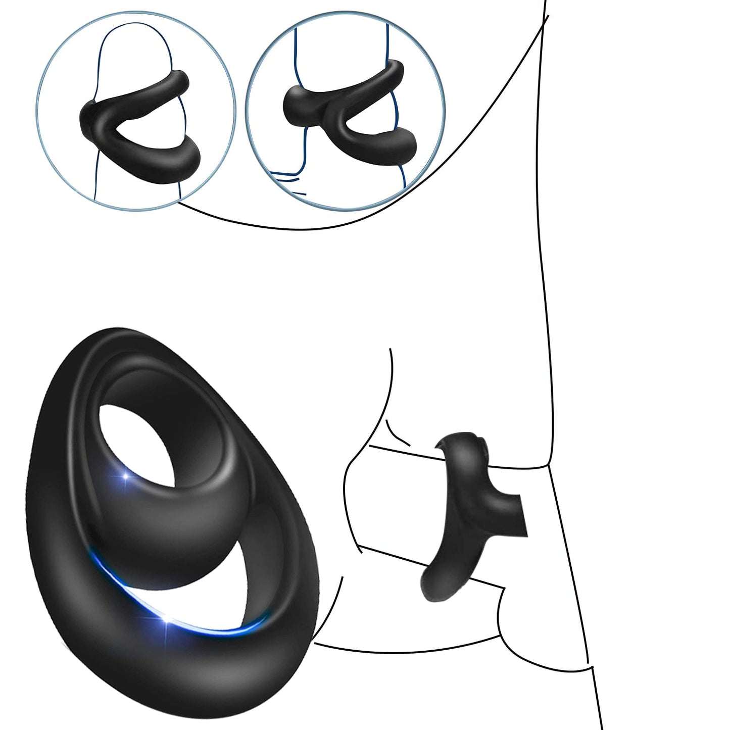 Penis Sleeve Ring Male Delayed Ejaculation Cock Ring Penis Enlargement Penis Attachment Male Cock Chastity Cage Sex Toys for Men - buysextoyth