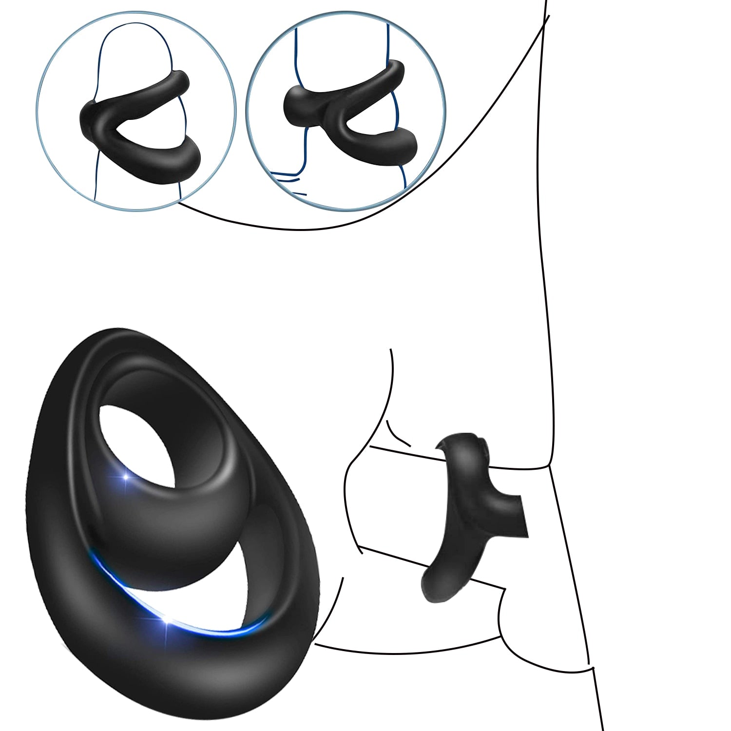 Penis Sleeve Ring Male Delayed Ejaculation Cock Ring Penis Enlargement Penis Attachment Male Cock Chastity Cage Sex Toys for Men - buysextoyth