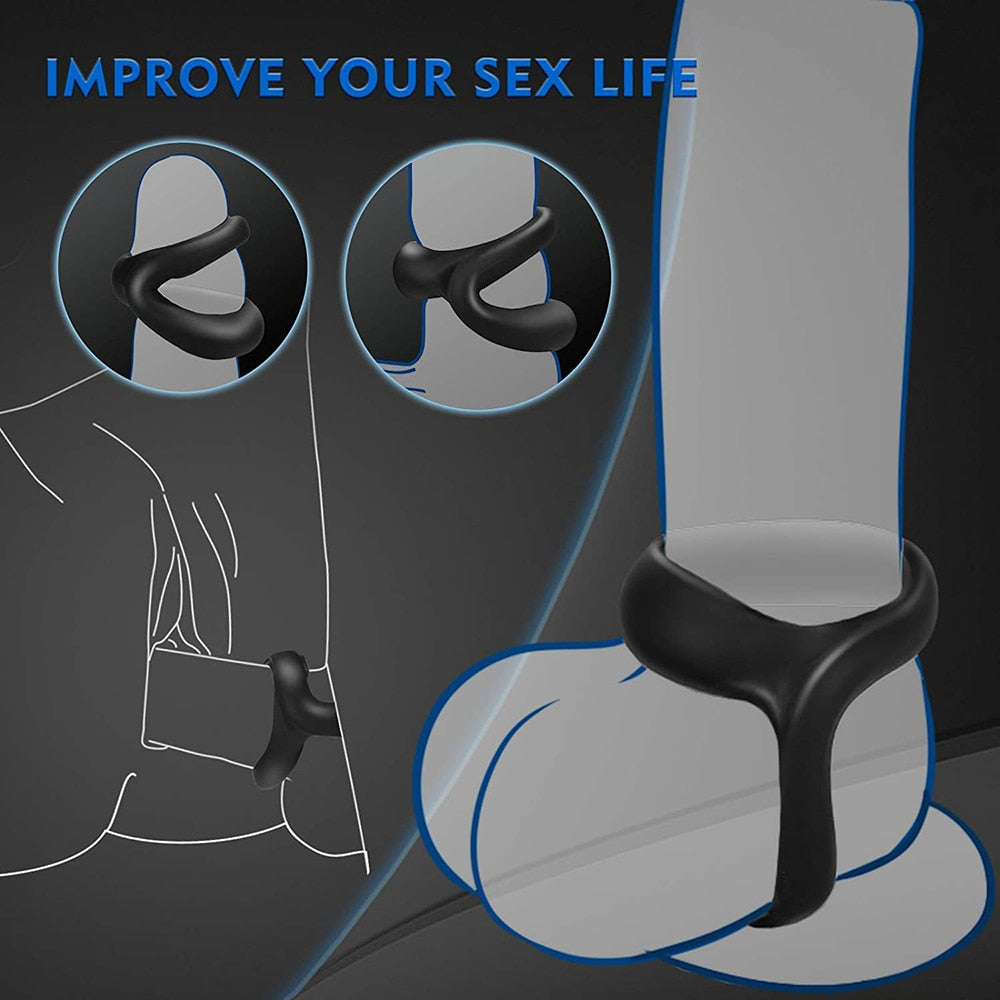 Penis Sleeve Ring Male Delayed Ejaculation Cock Ring Penis Enlargement Penis Attachment Male Cock Chastity Cage Sex Toys for Men - buysextoyth