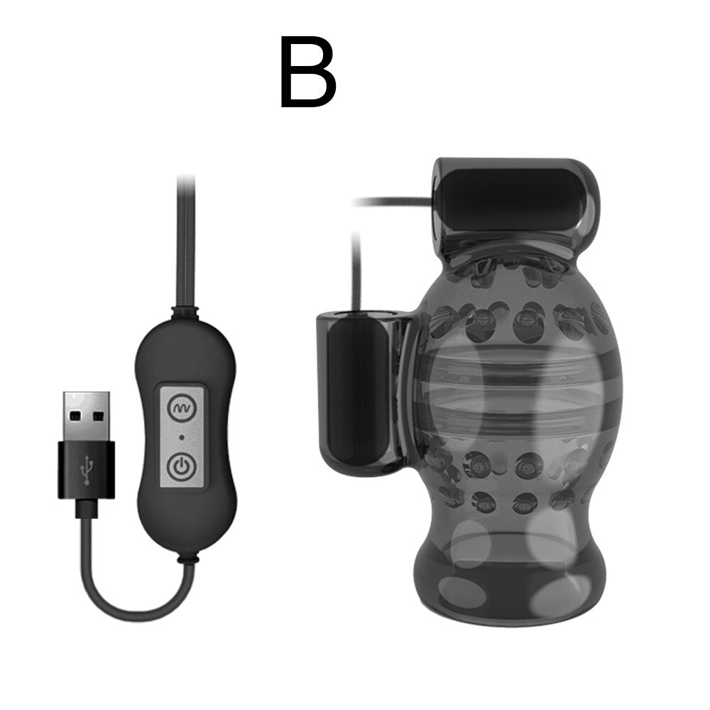 Penis Vibrator 20 Speed Sex Toys for Men Penis Trainer Ring Glans Vibrator Toys for Adults Delay Ejaculation Male Masturbation - buysextoyth