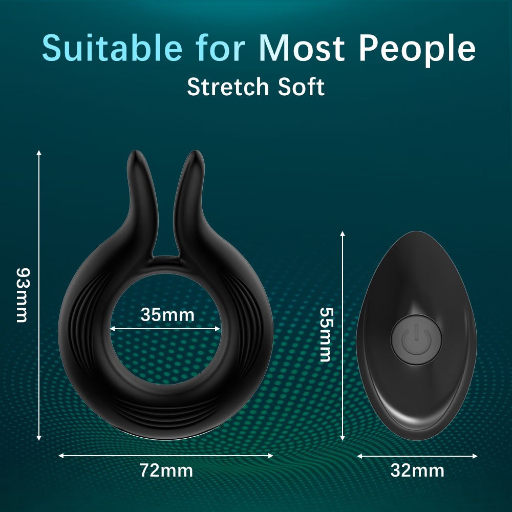 รีโมทคอนโทรลไร้สาย Penis Vibrator แหวนสำหรับชาย Delay Ejaculation Vibrating Cock แหวนชาย Masturbator เซ็กซ์ทอยสำหรับผู้ใหญ่18 - buysextoyth