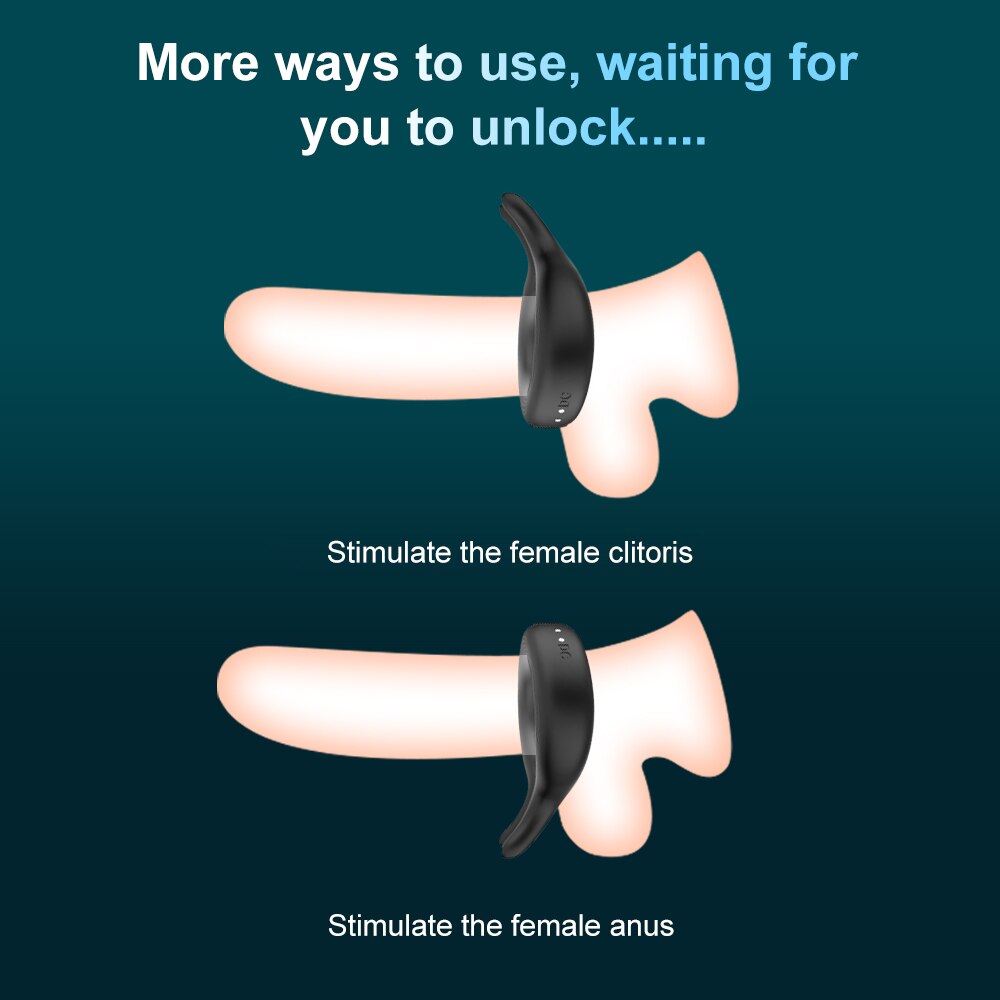 รีโมทคอนโทรลไร้สาย Penis Vibrator แหวนสำหรับชาย Delay Ejaculation Vibrating Cock แหวนชาย Masturbator เซ็กซ์ทอยสำหรับผู้ใหญ่18 - buysextoyth