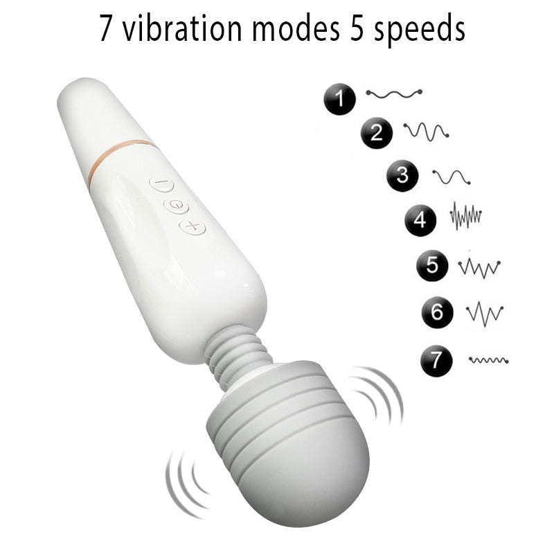 Powerful AV Magic Wand Body Massager USB Charge G Spot Vibrators for Women.Adult Vibrator Sex Toys for Woman.Female Sex Products - buysextoyth