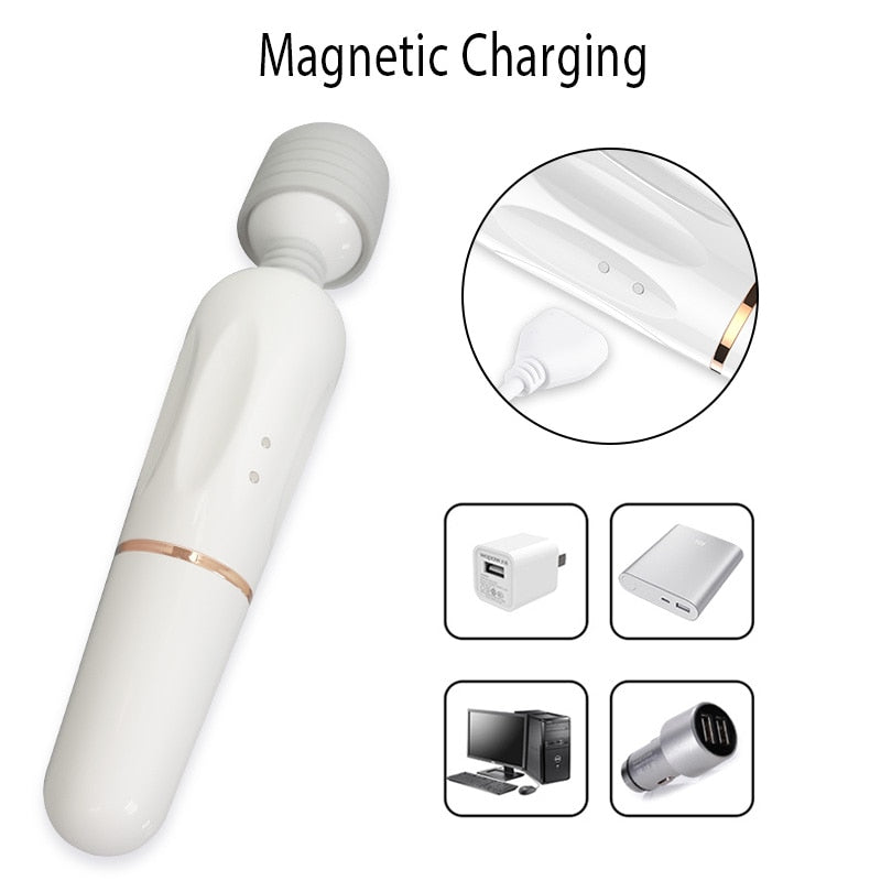 Powerful AV Magic Wand Body Massager USB Charge G Spot Vibrators for Women.Adult Vibrator Sex Toys for Woman.Female Sex Products - buysextoyth