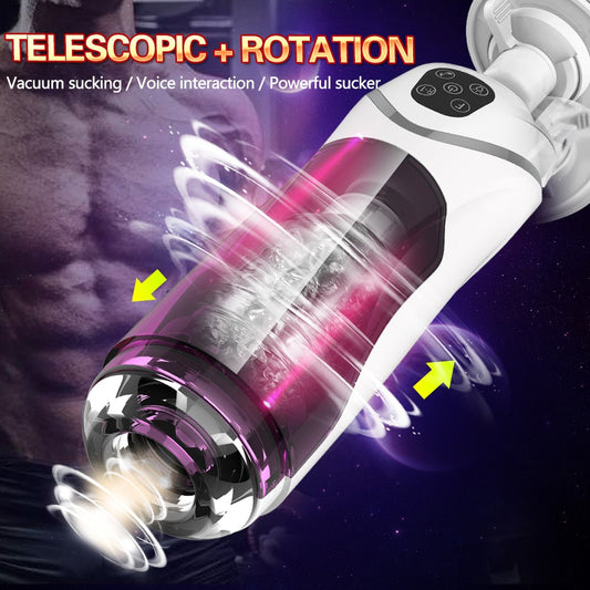 Powerful Automatic Telescopic Rotation Male Masturbator Voice Interaction Masturbator Cup Vagina Sex Toys for Men Adult Sex Shop - buysextoyth