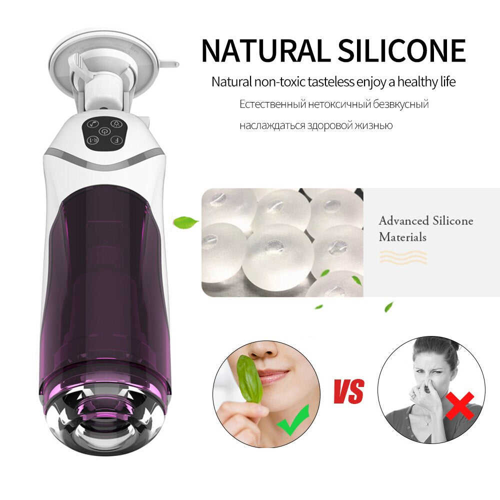 Powerful Automatic Telescopic Rotation Male Masturbator Voice Interaction Masturbator Cup Vagina Sex Toys for Men Adult Sex Shop - buysextoyth