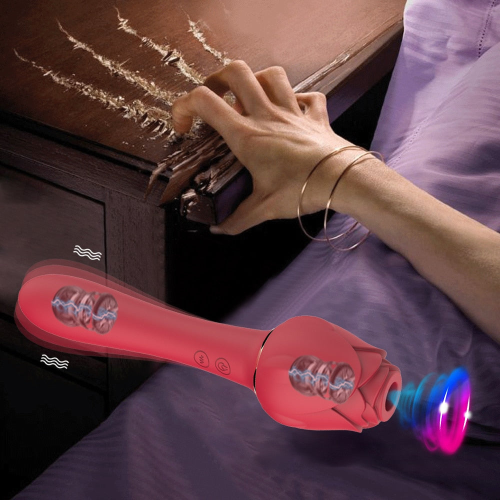 Powerful Rose Vibrator for Women Clitoris Nipple Clit Sucker Vacuum Stimulator Dildo Vibrators Female Sex Toys for Adults 18 - buysextoyth