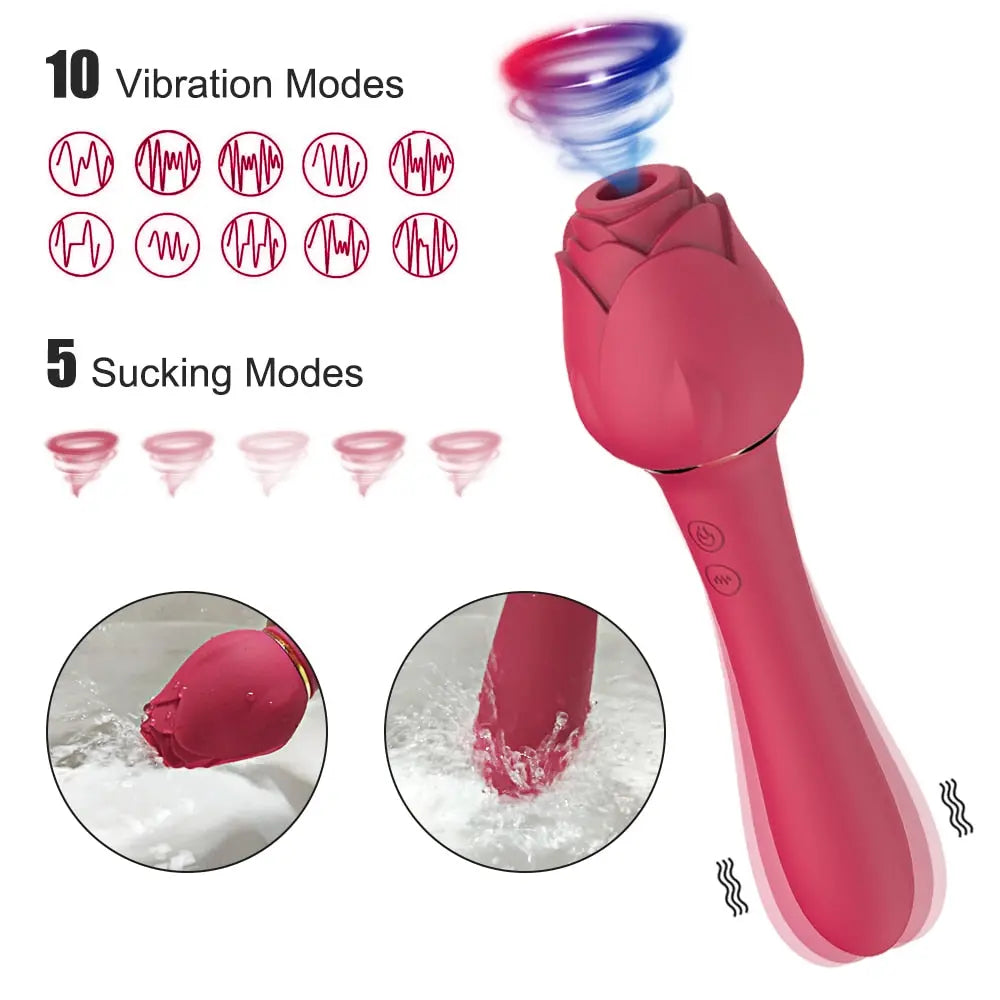 Powerful Rose Vibrator for Women Clitoris Nipple Clit Sucker Vacuum Stimulator Dildo Vibrators Female Sex Toys for Adults 18 33sextoys