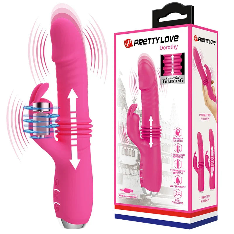 Pretty love thrusting Vibrators For Women  Sex Toys 12 Speed Retractable Sex Machine Vagina G Spot Masturbation Toys For Adults - buysextoyth