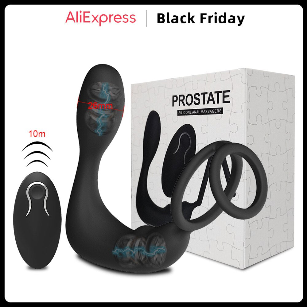 ชาย Prostate Massager 9ความเร็วมอเตอร์ Vibrators เพศของเล่นสำหรับผู้ชาย Masturbator Anal Butt Plug สินค้าผลิตภัณฑ์สำหรับผู้ใหญ่คู่18 - buysextoyth