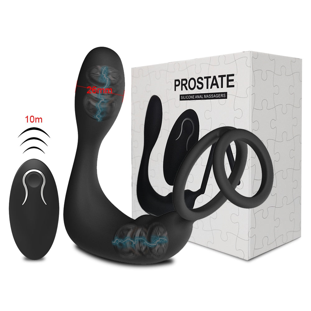 ชาย Prostate Massager 9ความเร็วมอเตอร์ Vibrators เพศของเล่นสำหรับผู้ชาย Masturbator Anal Butt Plug สินค้าผลิตภัณฑ์สำหรับผู้ใหญ่คู่18 - buysextoyth