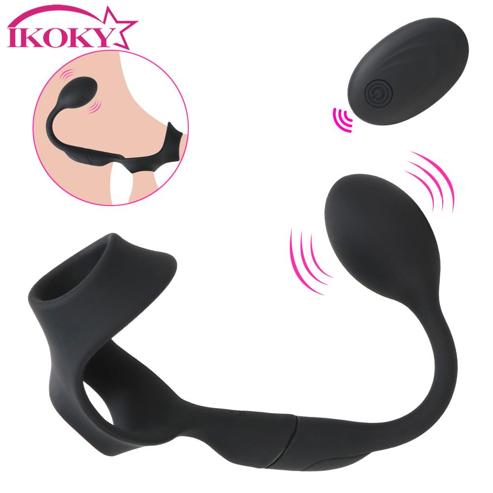 Prostate Massager Anal Plug Delay Ejaculation Ring Sex Toys for Men 10 Speed Male Prostate Stimulator Waterproof Butt Plug - buysextoyth