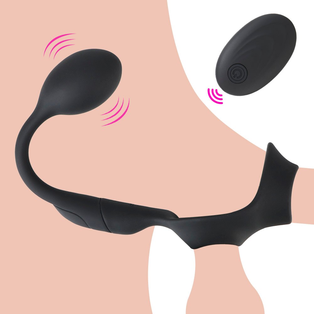 Prostate Massager Anal Plug Delay Ejaculation Ring Sex Toys for Men 10 Speed Male Prostate Stimulator Waterproof Butt Plug - buysextoyth