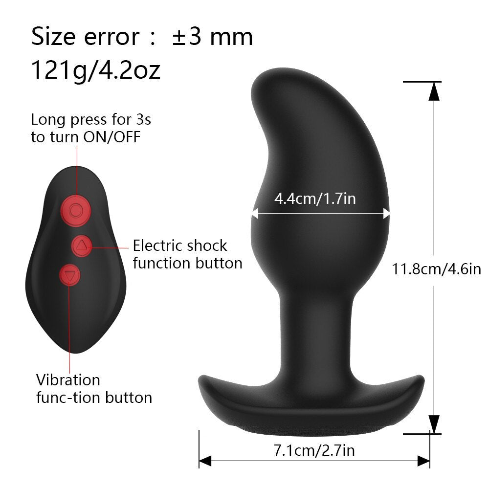 ไฟฟ้าช็อตชาย Prostate Massager ไร้สาย Anal Vibrator Dildo Vibrator Big Butt Plug Anal เกย์เซ็กซ์ทอยสำหรับผู้ชายผู้หญิง - buysextoyth