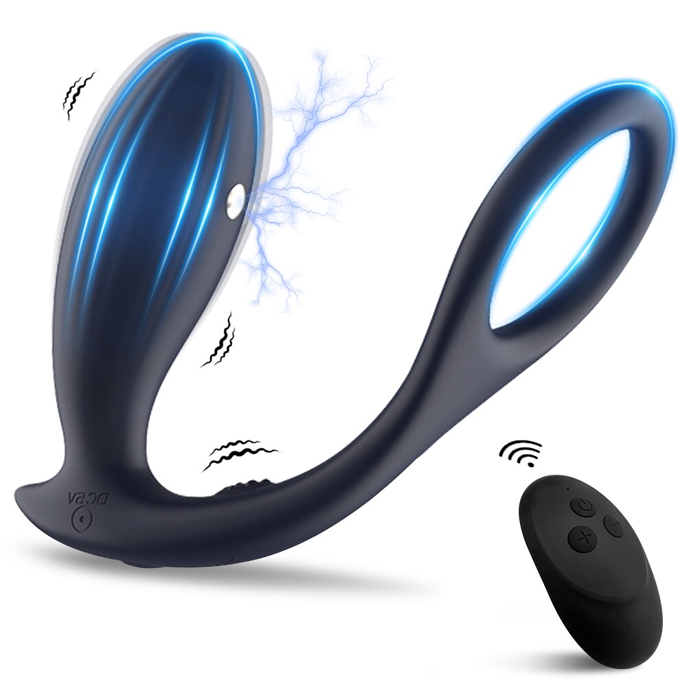 ไฟฟ้าช็อตชาย Prostate Massager ไร้สาย Anal Vibrator Dildo Vibrator Big Butt Plug Anal เกย์เซ็กซ์ทอยสำหรับผู้ชายผู้หญิง - buysextoyth