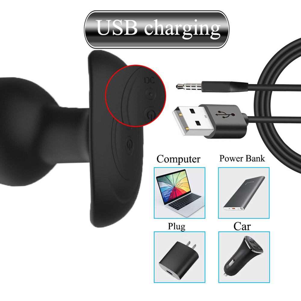 ไฟฟ้าช็อตชาย Prostate Massager ไร้สาย Anal Vibrator Dildo Vibrator Big Butt Plug Anal เกย์เซ็กซ์ทอยสำหรับผู้ชายผู้หญิง - buysextoyth