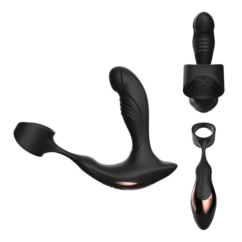 Prostate Massager Anal Vibrator Male Prostate Massage Anal Plug Prostate Stimulator Butt Plug Delay Ejaculation Ring Sex Toy - buysextoyth
