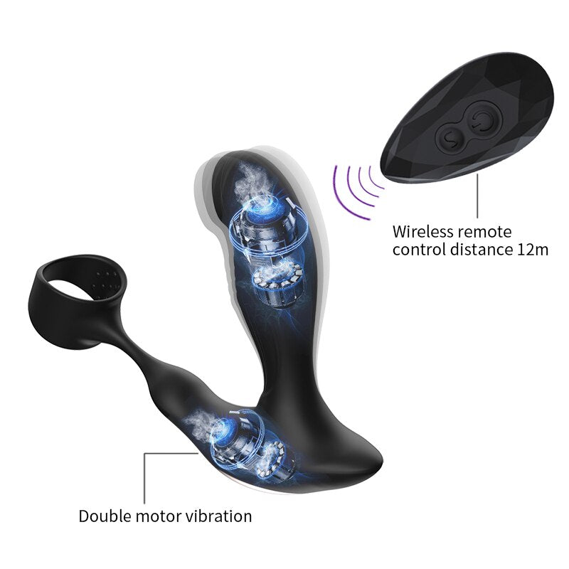 Prostate Massager Anal Vibrator Male Prostate Massage Anal Plug Prostate Stimulator Butt Plug Delay Ejaculation Ring Sex Toy - buysextoyth