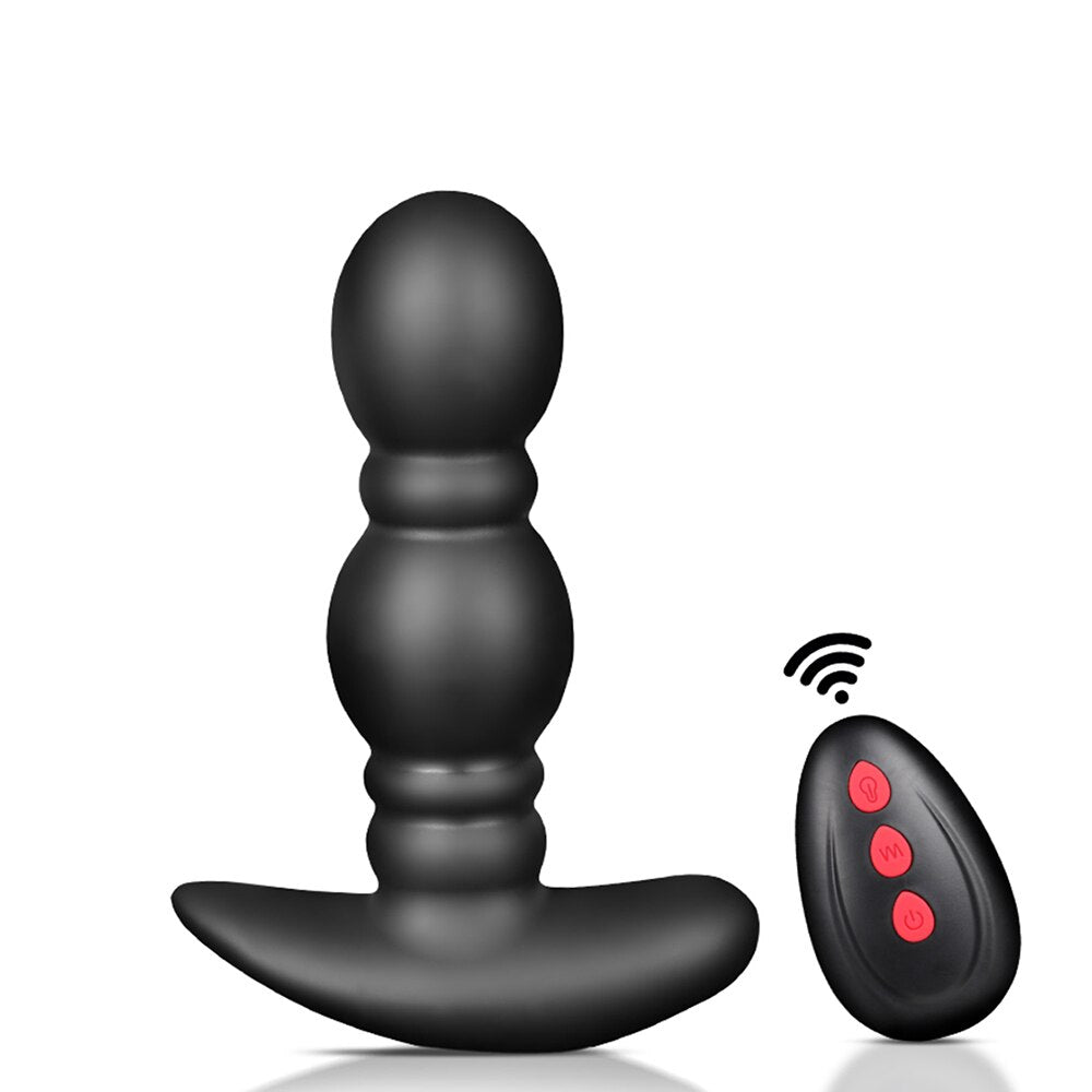 รีโมทคอนโทรลไร้สายชาย Prostate Massager Inflatable Anal เสียบ Vibrating Butt Plug Anal ขยาย Vibrator เพศของเล่นสำหรับชาย - buysextoyth
