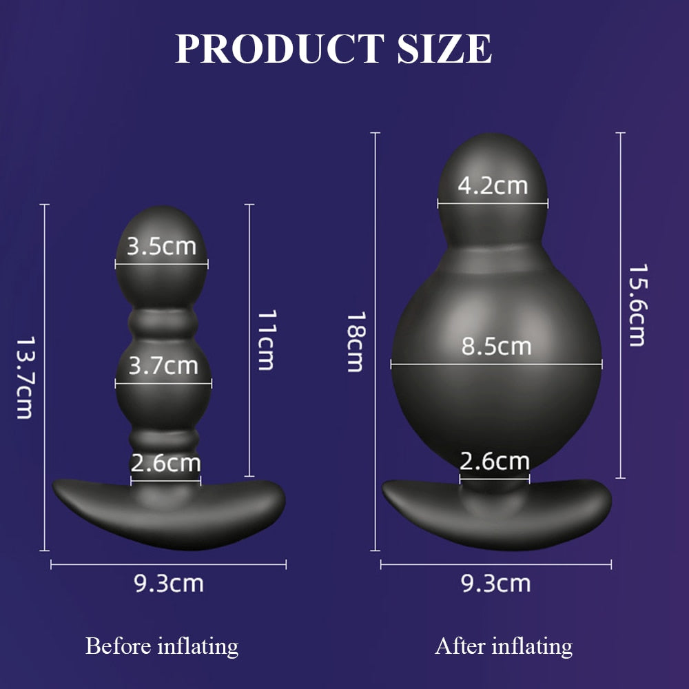 รีโมทคอนโทรลไร้สายชาย Prostate Massager Inflatable Anal เสียบ Vibrating Butt Plug Anal ขยาย Vibrator เพศของเล่นสำหรับชาย - buysextoyth