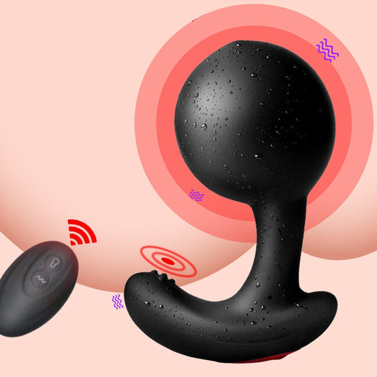 รีโมทคอนโทรลไร้สายชาย Prostate Massager Inflatable Anal เสียบ Vibrating Butt Plug Anal ขยาย Vibrator เพศของเล่นสำหรับชาย - buysextoyth