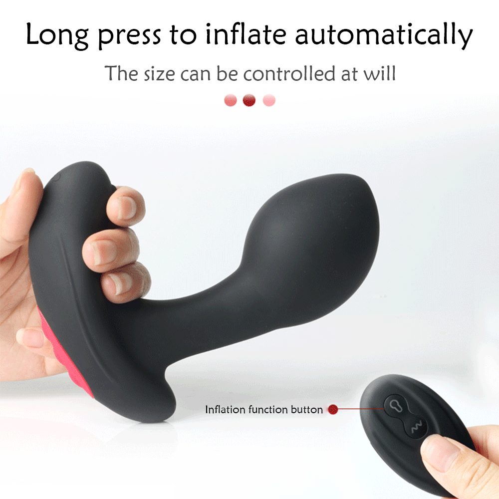 รีโมทคอนโทรลไร้สายชาย Prostate Massager Inflatable Anal เสียบ Vibrating Butt Plug Anal ขยาย Vibrator เพศของเล่นสำหรับชาย - buysextoyth