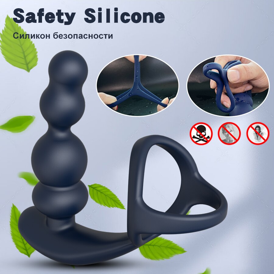 ชาย Prostate Massager Vibrator 360 ° หมุน Anal ปลั๊กอวัยวะเพศชายแหวน Butt Plug Vibrator ไร้สายควบคุมเซ็กซ์ทอยสำหรับชาย Masturbator - buysextoyth