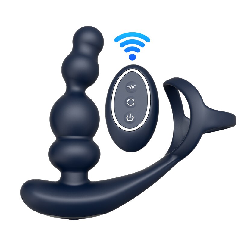 ชาย Prostate Massager Vibrator 360 ° หมุน Anal ปลั๊กอวัยวะเพศชายแหวน Butt Plug Vibrator ไร้สายควบคุมเซ็กซ์ทอยสำหรับชาย Masturbator - buysextoyth