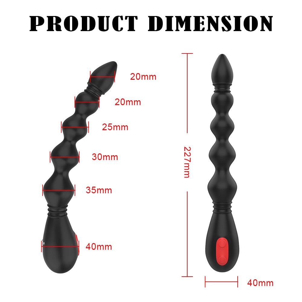 Prostate Stimulator Anal Training Sex Toy 9 Frequency Powerful Anal Beads Vibrator Flexible Anal Plug Waterproof Butt Plug - buysextoyth