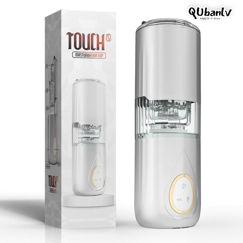 QUBANLV Automatic Piston Telescopic ช่องคลอดจริง Pussy ชาย Masturbator ความร้อนดูดเสียงปฏิสัมพันธ์เครื่องเพศของเล่นสำหรับผู้ชาย - buysextoyth