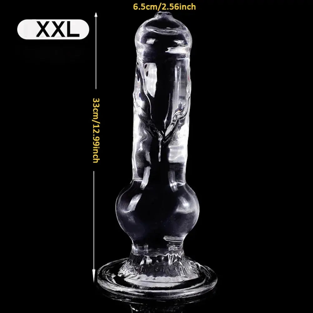 Realistic Dog Dildo Transparent Animal Clitoris Stimulator Strong Suction Cup Dildo Monster Huge Size Penis Adult Sex Toys - buysextoyth