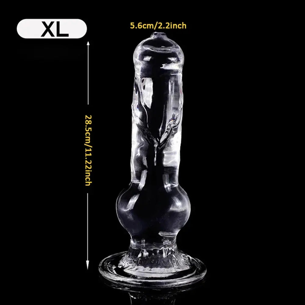 Realistic Dog Dildo Transparent Animal Clitoris Stimulator Strong Suction Cup Dildo Monster Huge Size Penis Adult Sex Toys - buysextoyth