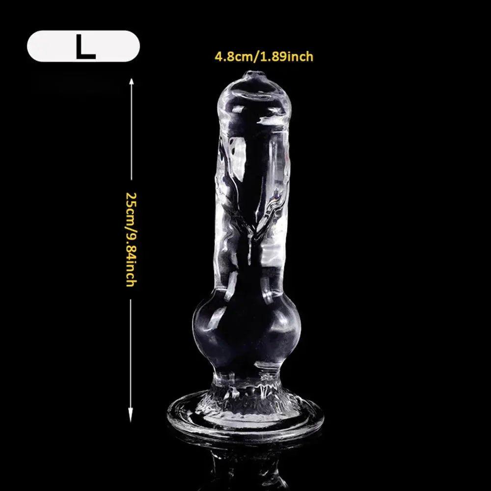 Realistic Dog Dildo Transparent Animal Clitoris Stimulator Strong Suction Cup Dildo Monster Huge Size Penis Adult Sex Toys - buysextoyth