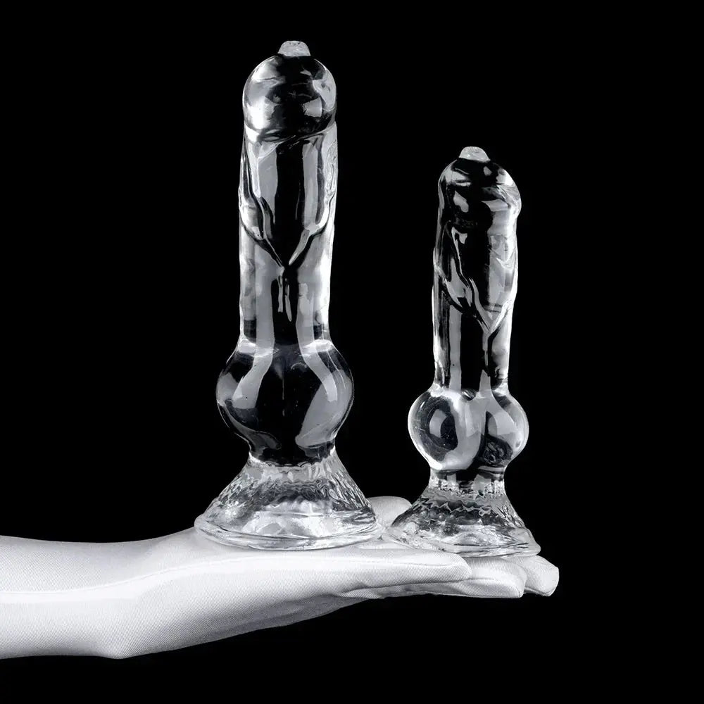 Realistic Dog Dildo Transparent Animal Clitoris Stimulator Strong Suction Cup Dildo Monster Huge Size Penis Adult Sex Toys - buysextoyth