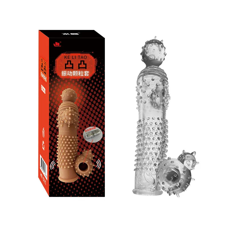 Realistic Penis Sleeve Extender Reusable Dildos Condom Delay Ejaculation Dick Enlargement Sex Toys for Men - buysextoyth