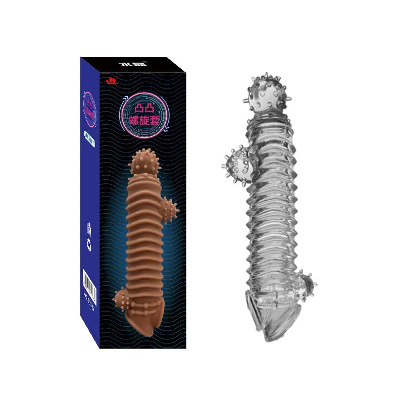 Realistic Penis Sleeve Extender Reusable Dildos Condom Delay Ejaculation Dick Enlargement Sex Toys for Men - buysextoyth