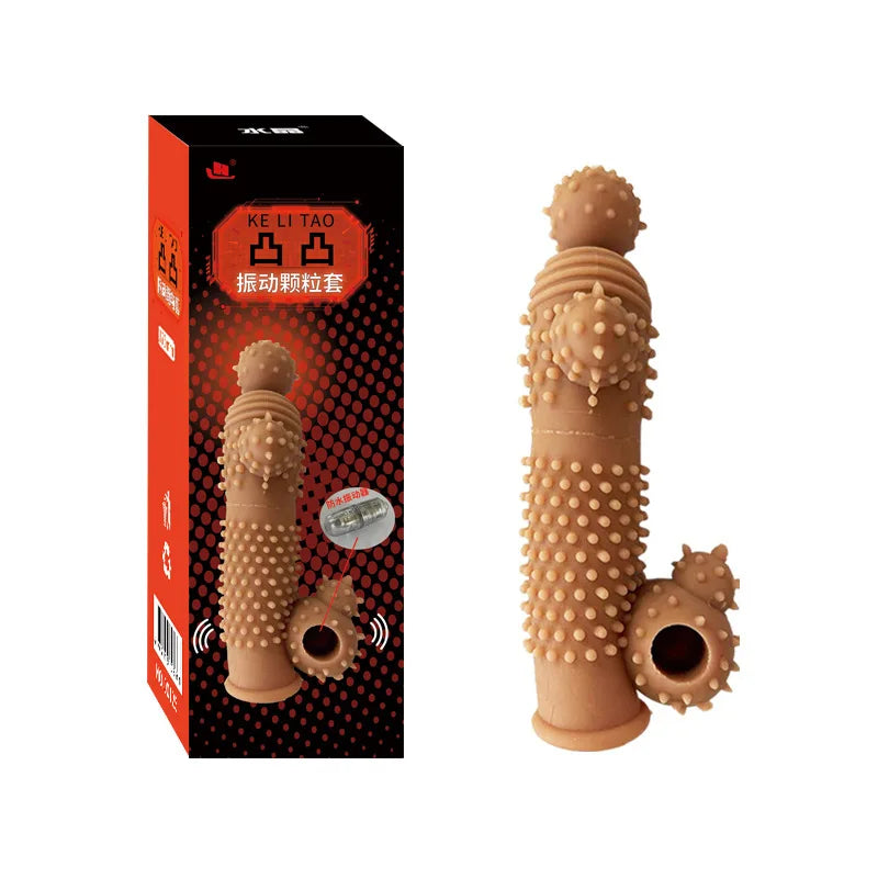 Realistic Penis Sleeve Extender Reusable Dildos Condom Delay Ejaculation Dick Enlargement Sex Toys for Men - buysextoyth