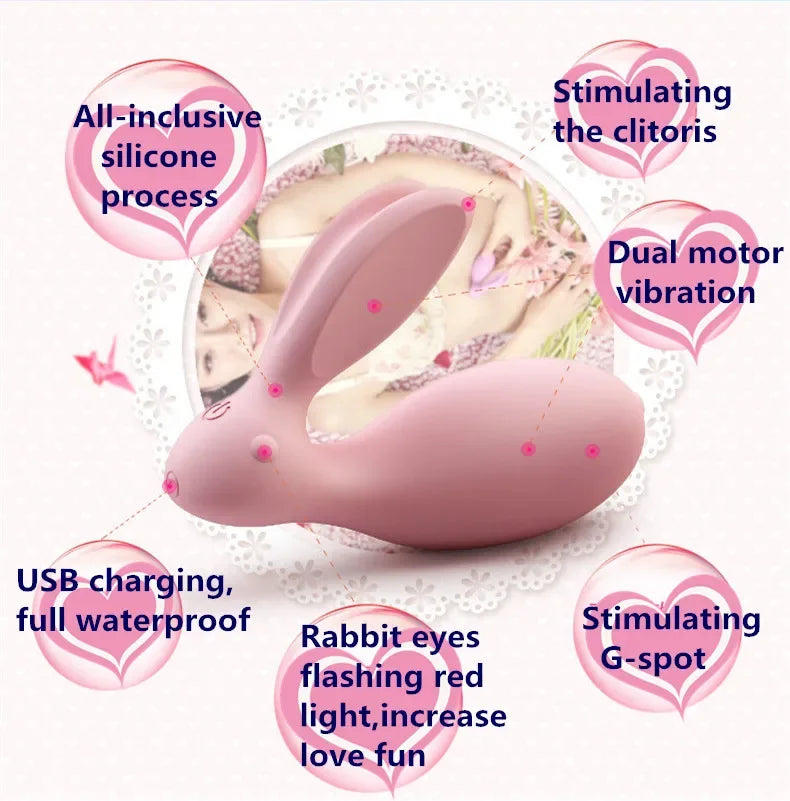 Remote Control Dual Motors Vibrating Egg Rabbit G Spot Clitoris Vagina Anal Stimulate Strapon Dildo Vibrators Sex toys for women - buysextoyth